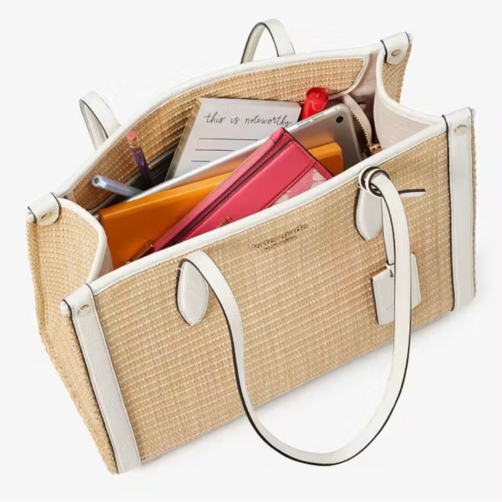 Kate Spade Market Straw Medium Tote Bag - Picture 6 of 8